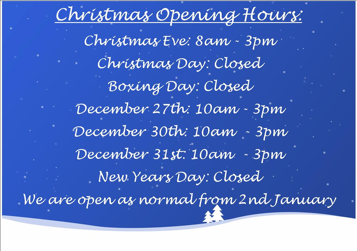 an post christmas dates opening hours